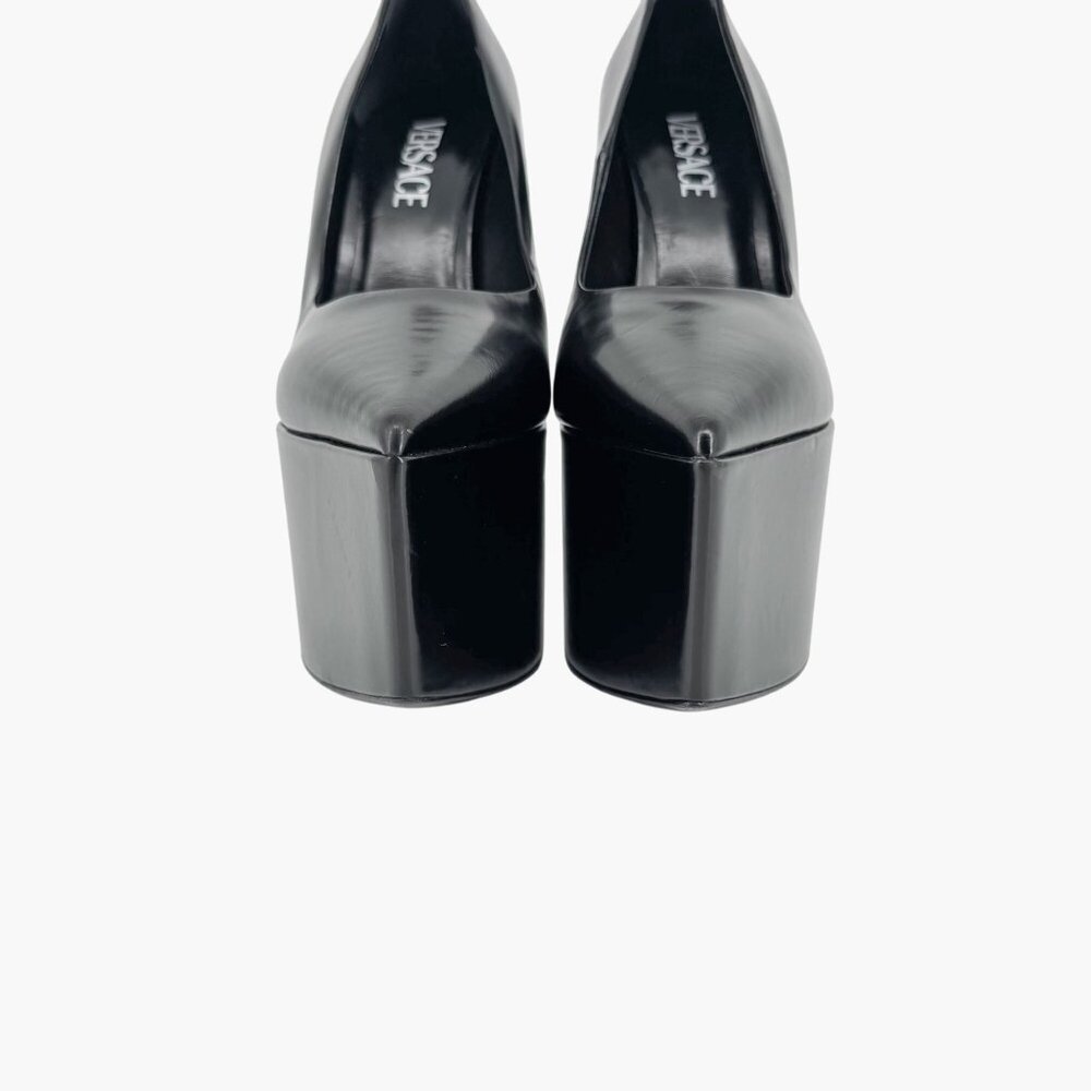 Versace Black Patent Platform Pumps - Picture 6 of 16